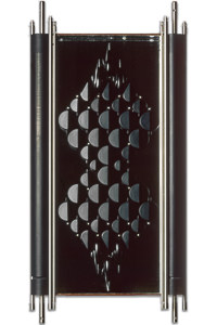 Œuvre nommée "Chat" : sculpture murale cybertrash du sculpteur Rémy Tassou. Vue principale.