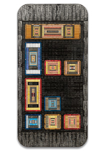 Œuvre nommée "Cybertrashphone": sculpture murale cybertrash du sculpteur Rémy Tassou. Vue principale.