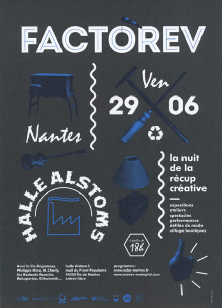 1ère de couverture du Flyer "Factorev: nuit-de la récup créative"(vendredi 29 juin 2006)