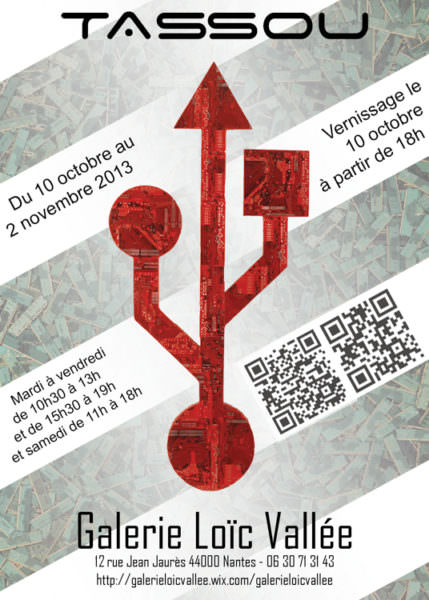 Affiche Exposition de Rémy Tassou à la Galerie Loïc Vallée (Nantes)
