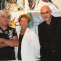 Peter Mac Lane, Laetitia Bonnici et Tassou au Mas d’Artigny le 5 novembre 2008, soir du vernissage.