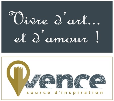 Montage Logo ville de Vence + logo "Vivre d'art et d'amour"