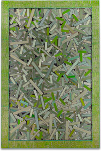 Œuvre nommée "Seiko" : sculpture murale cybertrash de Rémy Tassou.