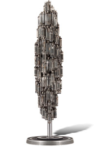 Œuvre nommée "Dario" : sculpture murale cybertrash de Rémy Tassou.