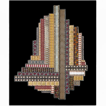 Œuvre nommée "Ideck" : totem cybertrash de Rémy Tassou. (vue principale, vignette)