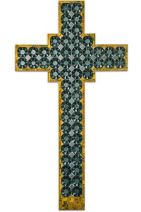 Œuvre nommée "Le Soufle Divin": sculpture murale cybertrash de Rémy Tassou. (vue principale, vignette)