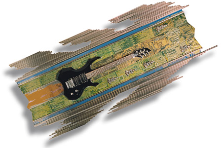 Œuvre nommée "Hopkins": sculpture murale cybertrash de Rémy Tassou (vue principale)