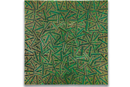 Œuvre d'art nommée "DeapMind" : sculture murale cybertrash par Rémy Tassou (vue principale)