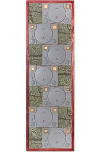 Œuvre nommée "Play" : sculpture murale cybertrash de Rémy Tassou. vue principale, vignette)