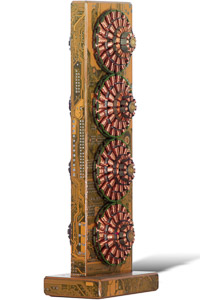 Œuvre d'art nommée "Barlow" : totem cybertrash par Rémy Tassou (vue de 3/4) (vue principale)