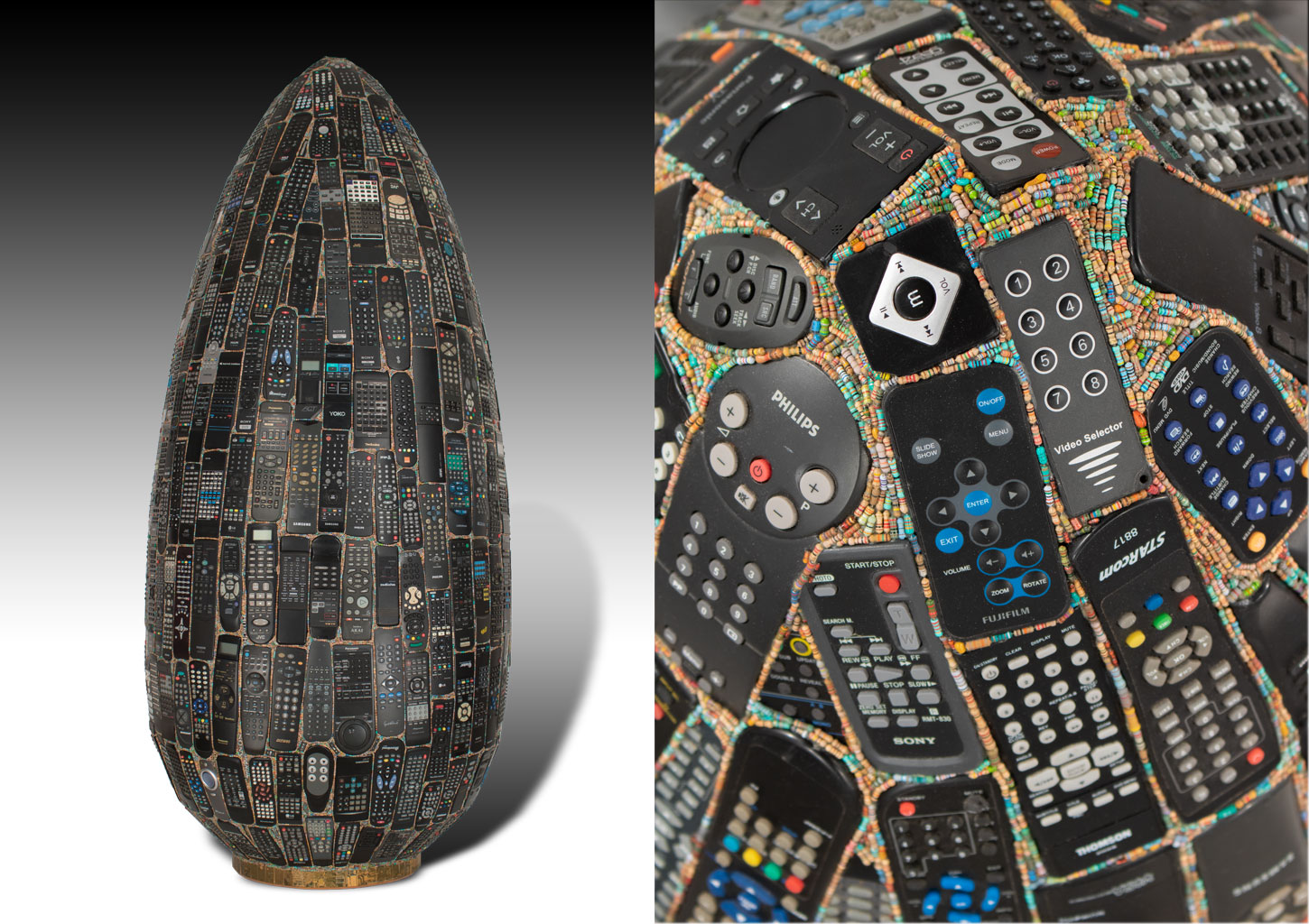 Panasonix : sculpture Totem de l'artiste sculpteur Rémy Tassou