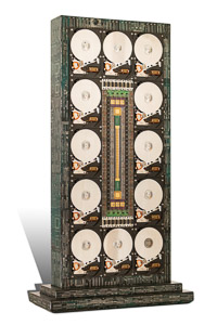 Œuvre nommée "Spintronic " : sculpture cybertrash (totem) du sculpteur Rémy Tassou. (vue principale) (vignette)